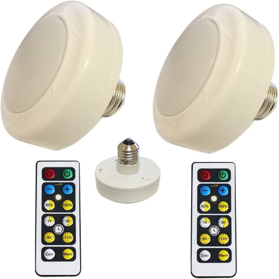 KEFA 2 Packs Battery Operated Light Bulbs No Electricity for Lamps,AA Battery Light Bulb with Rem... | Amazon (US)