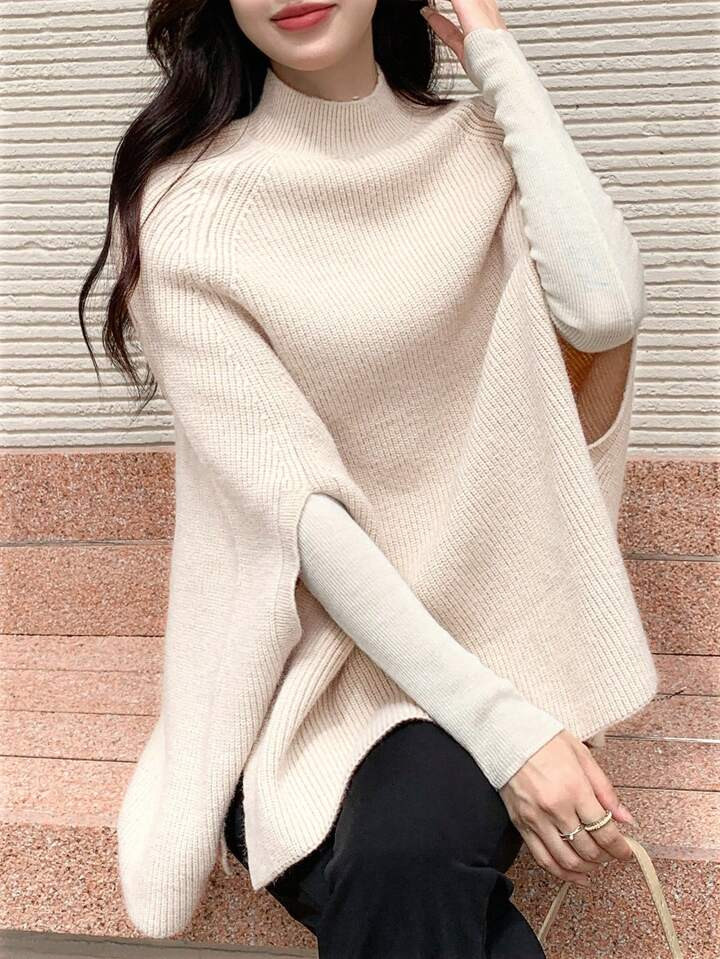 Dazy Star Stevige Opstaande hals Vleermuis mouw Truien | SHEIN