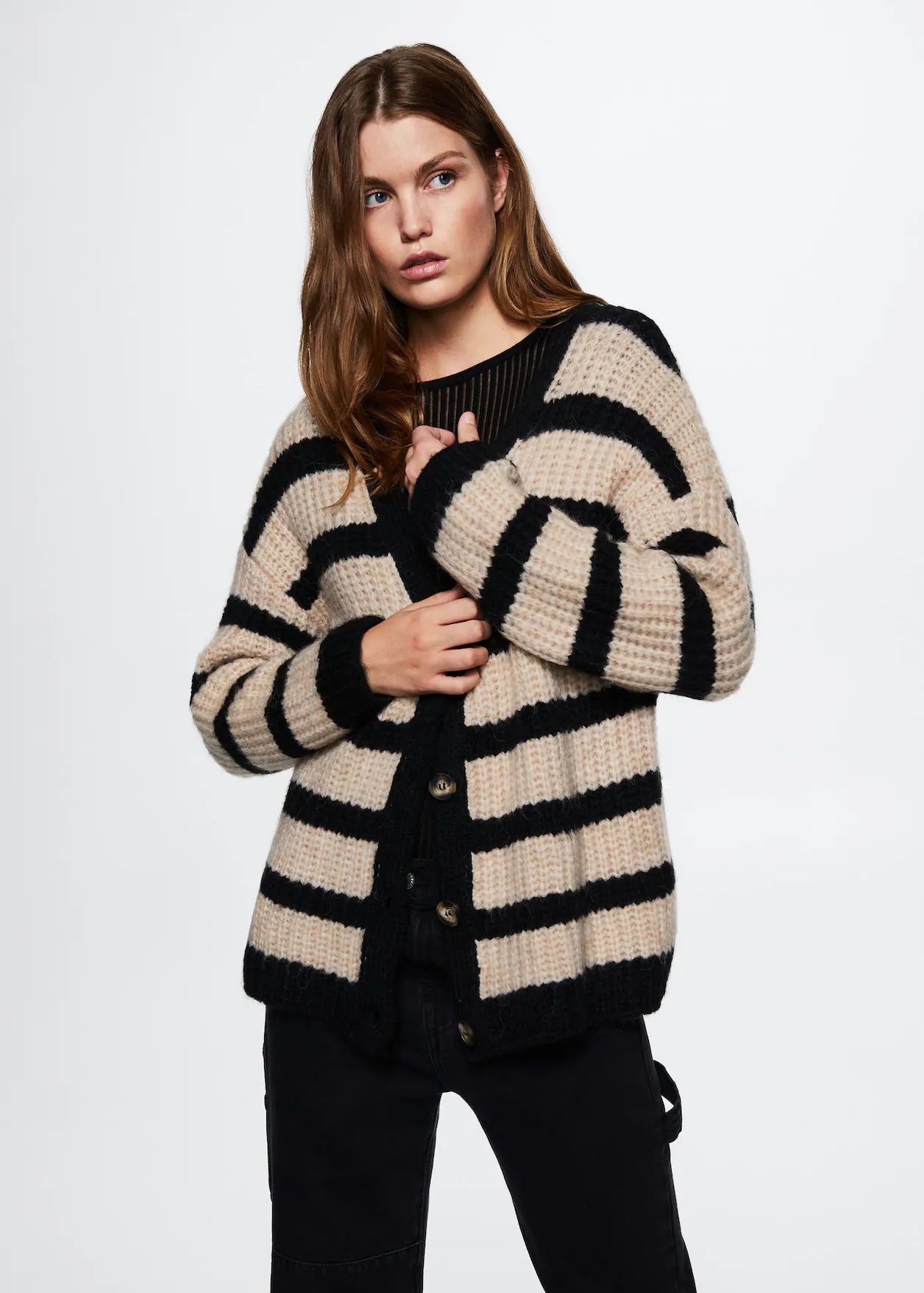 Striped cardigan with buttons | MANGO (US)