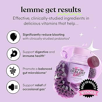 Lemme Debloat - Digestive & Gut Health Gummies with 2 Clinically Studied Probiotics & Prebiotic, ... | Amazon (US)