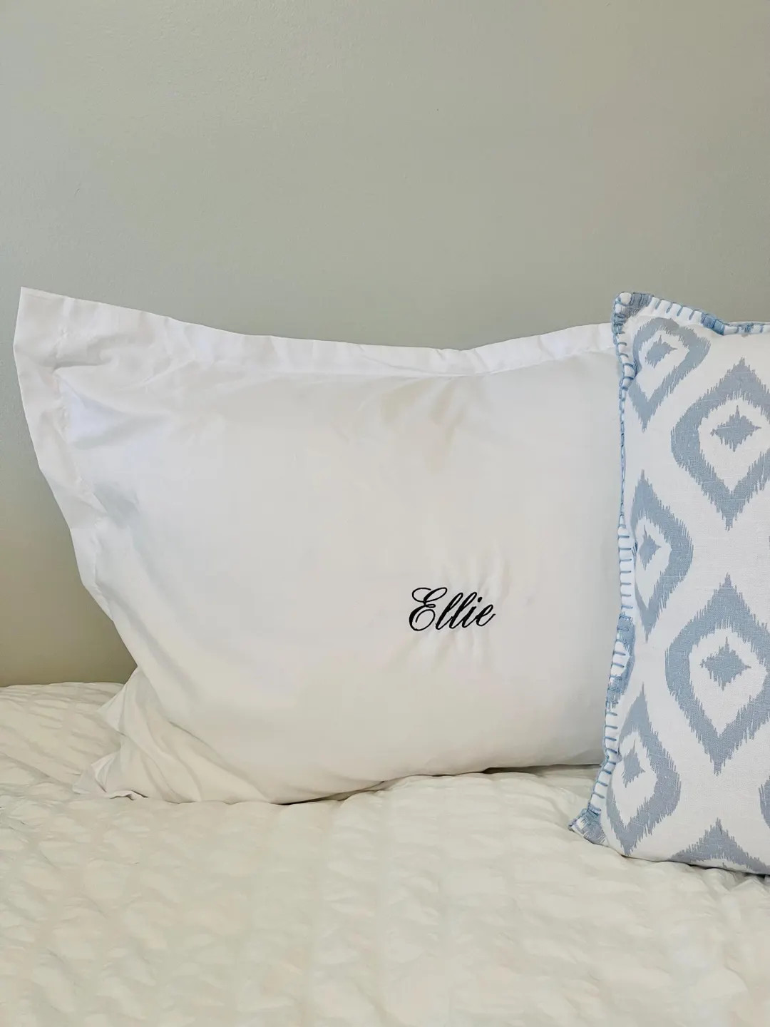 Personalized Embroidered Pillowcase – Oxford Sham | Custom Name or Initials | Dorm, Housewarmin... | Etsy (US)
