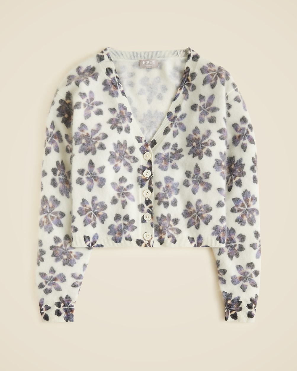 Brushed cashmere party cardigan in floral print | J. Crew US
