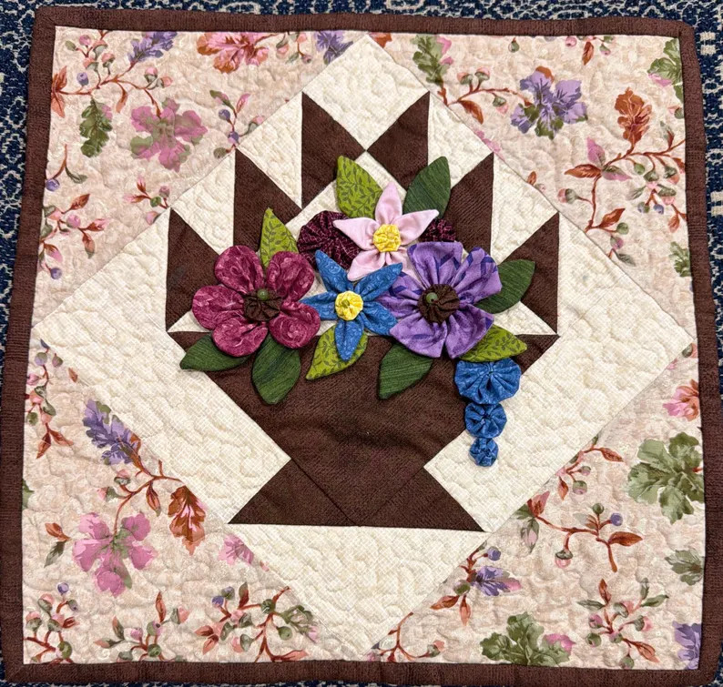 Signed Handmade Dimensional Appliqu\u00e9 Basket Quilt Wall Hanging 2005 - Etsy | Etsy (Global)