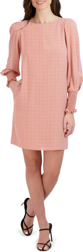 Julia Jordan Check Long Sleeve Shift Dress | Nordstrom | Nordstrom