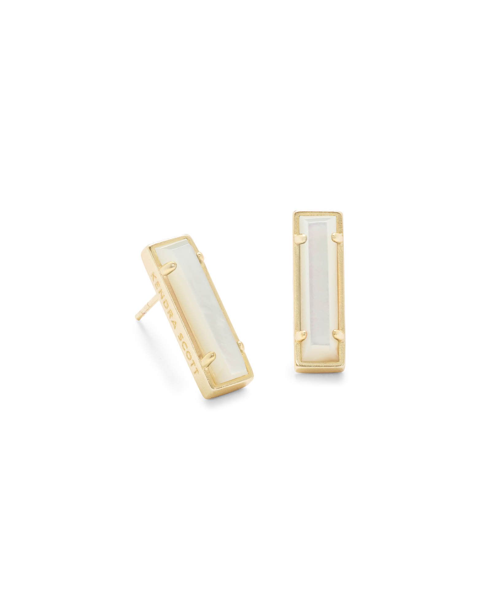 Lady Gold Stud Earrings in Ivory Pearl | Kendra Scott