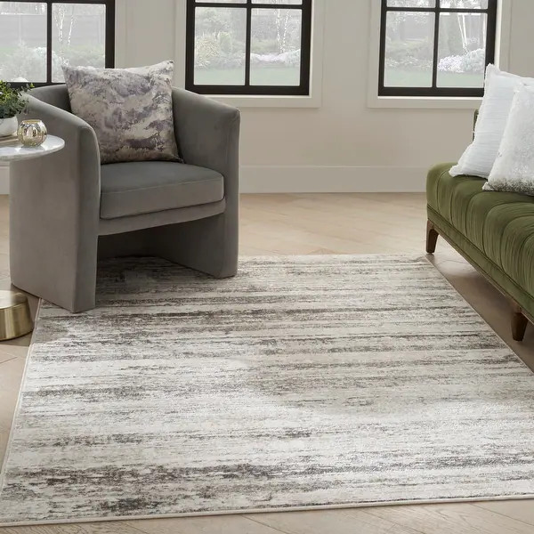 Nourison Glam Abstract Area Rug - 5'3" x 7'3" - Grey | Bed Bath & Beyond