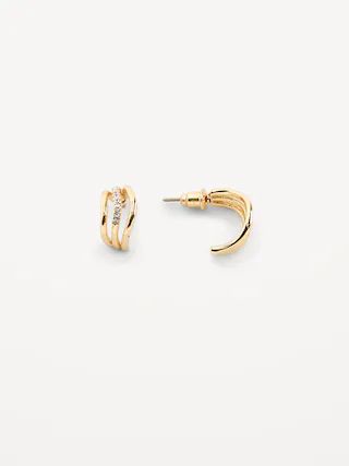 Real Gold-Plated Statement Stud Earrings for Women | Old Navy (US)