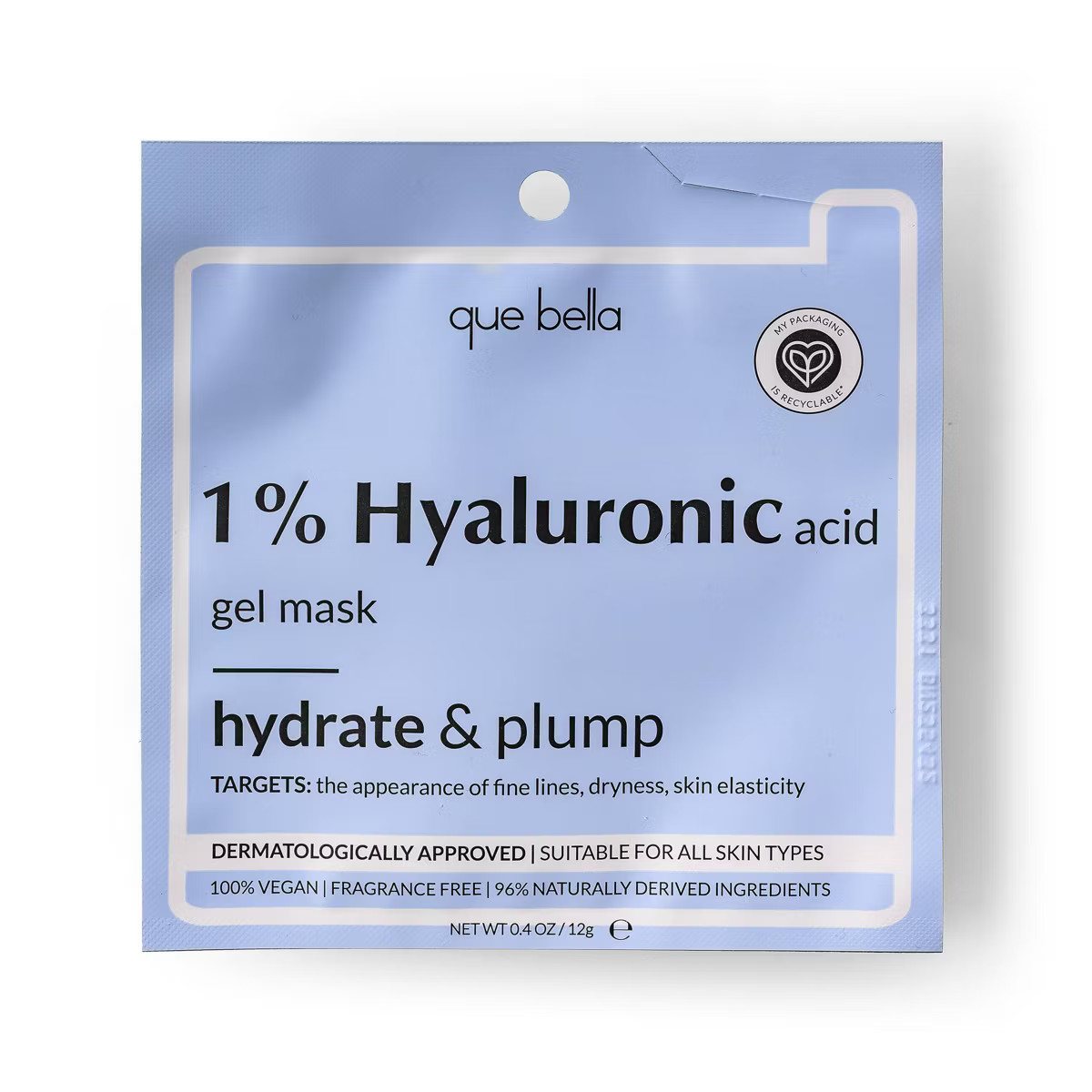 Que Bella 1% Hyaluronic Acid Gel Face Mask - 0.4oz | Target