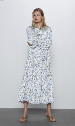 Zara NWT Floral SS20 $89 Printed Rustic Dress Size XS Long Ref 7521/044/044  | eBay | eBay US