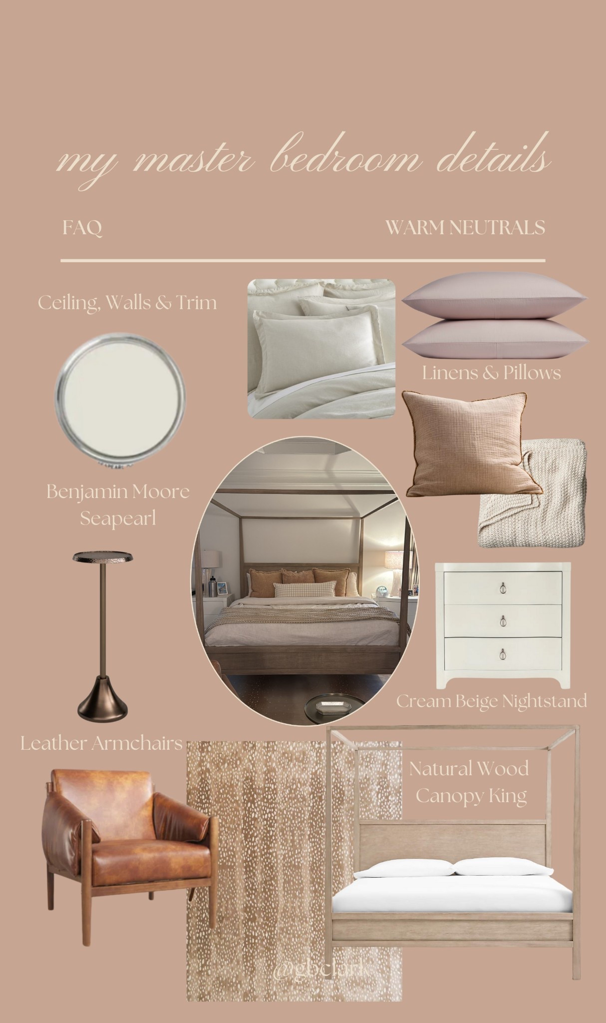 Breakdown of the details of my master bedroom!! Most furniture linked exact but rug is custom and armchairs are sold out so linked super similar!! 

#master #bedroom #neutralhome #modernorganic #bedding #homeinspo
