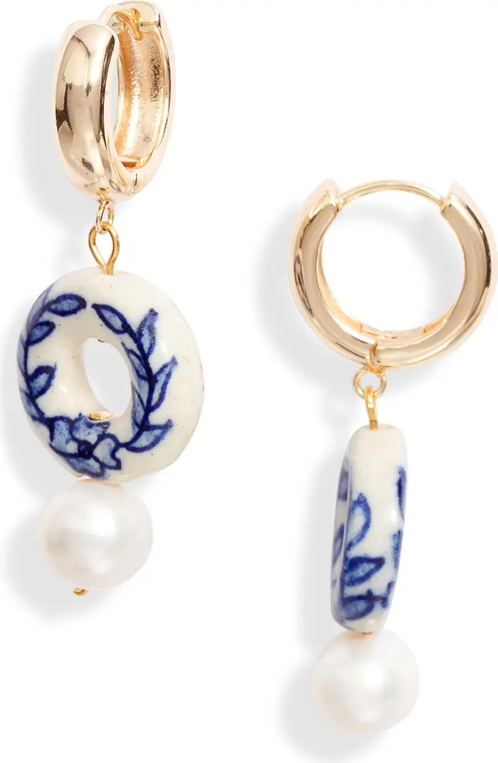 SIIZU Gracie Donut Genuine Pearl Drop Earrings | Nordstrom | Nordstrom