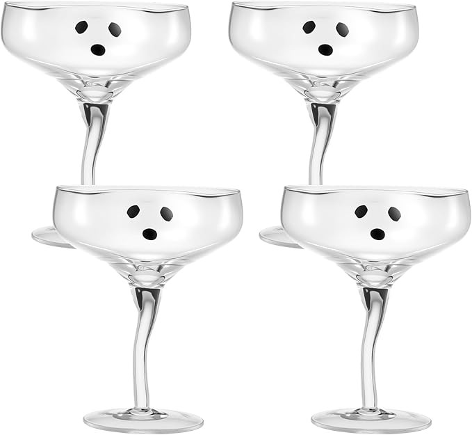 Baderke 4 Pcs Ghost Margarita Glasses 13 oz Halloween Ghost Wine Glasses Reusable Cocktail Drinki... | Amazon (US)