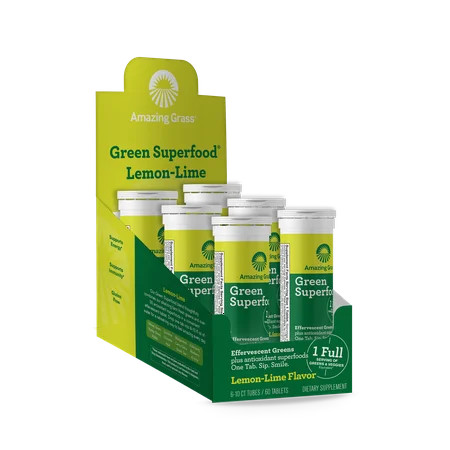 Amazing Grass Energy Green Superfood Effervescent Tablets, Original, 60 Ct | Walmart (US)