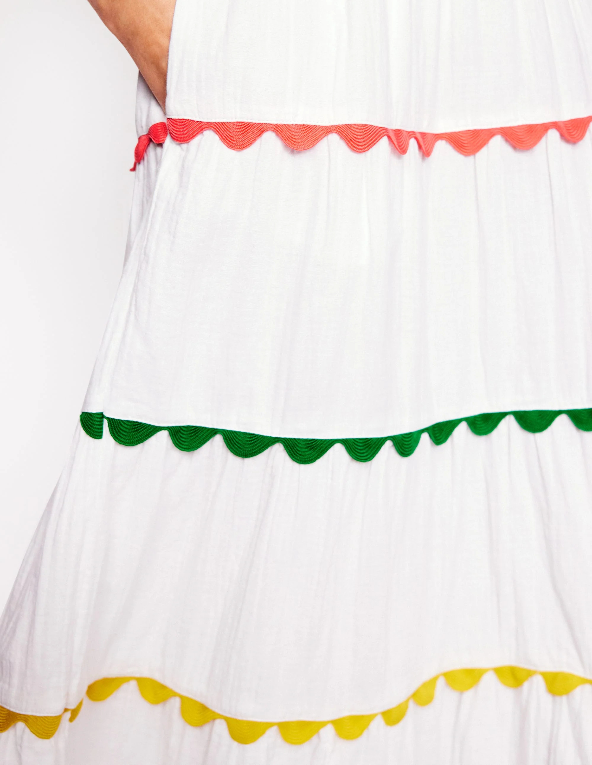 Nadia Double Cloth Maxi Skirt-White | Boden UK