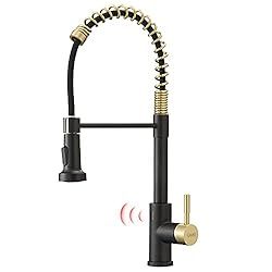 GIMILI Black and Gold Touchless Kitchen Faucet with Pull Down Sprayer, Motion Sensor Smart Hands-... | Amazon (US)