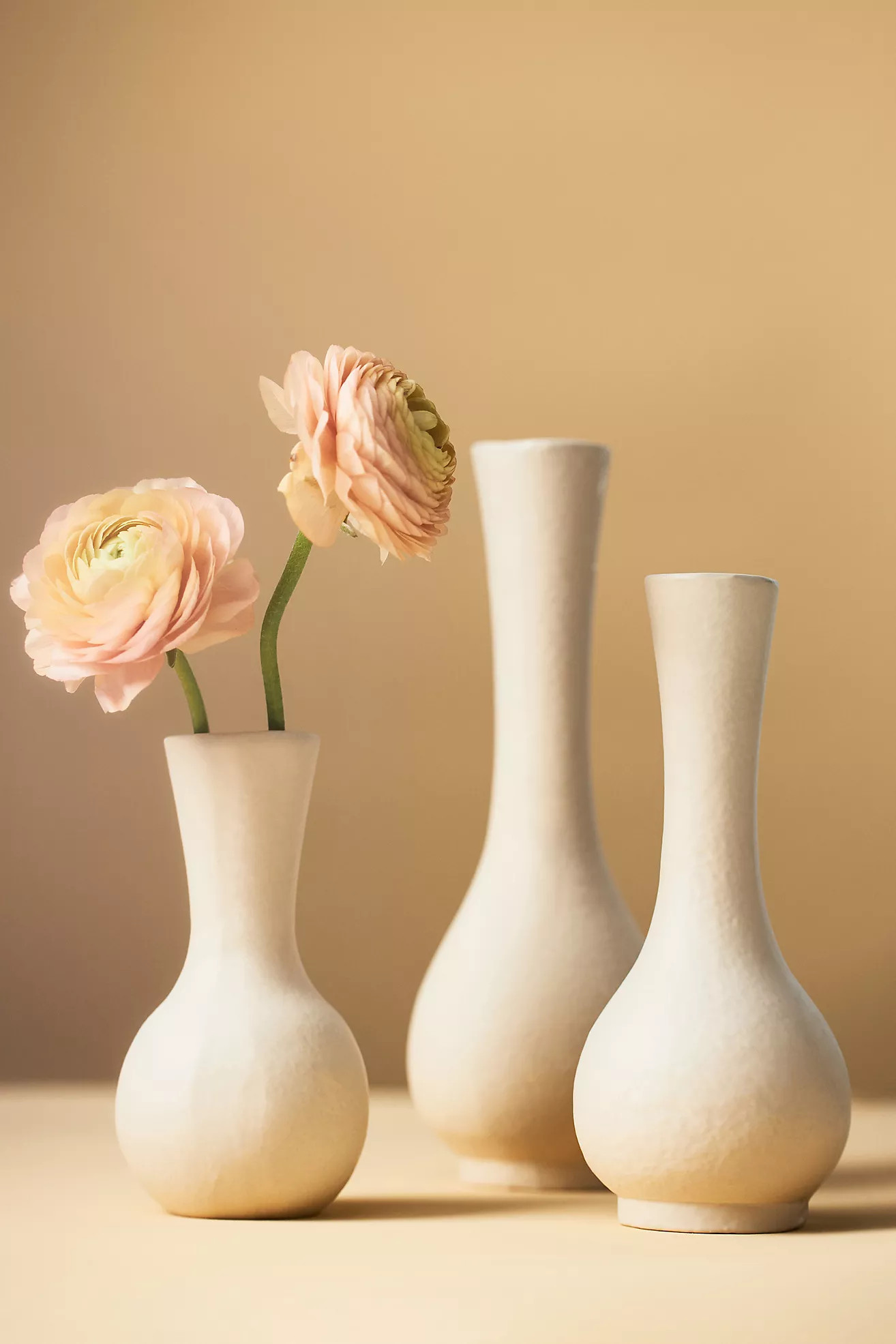 Sculptural Off-White Matte Metal Bud Vase | Anthropologie (US)