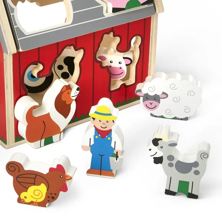Melissa & Doug Wooden Take-Along Sorting Barn Toy | Walmart (US)