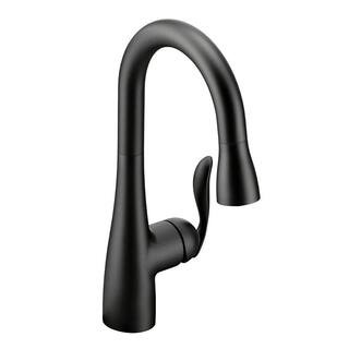 Arbor Single-Handle Pull-Down Sprayer Bar Faucet with Reflex and Power Clean in Matte Black | The Home Depot