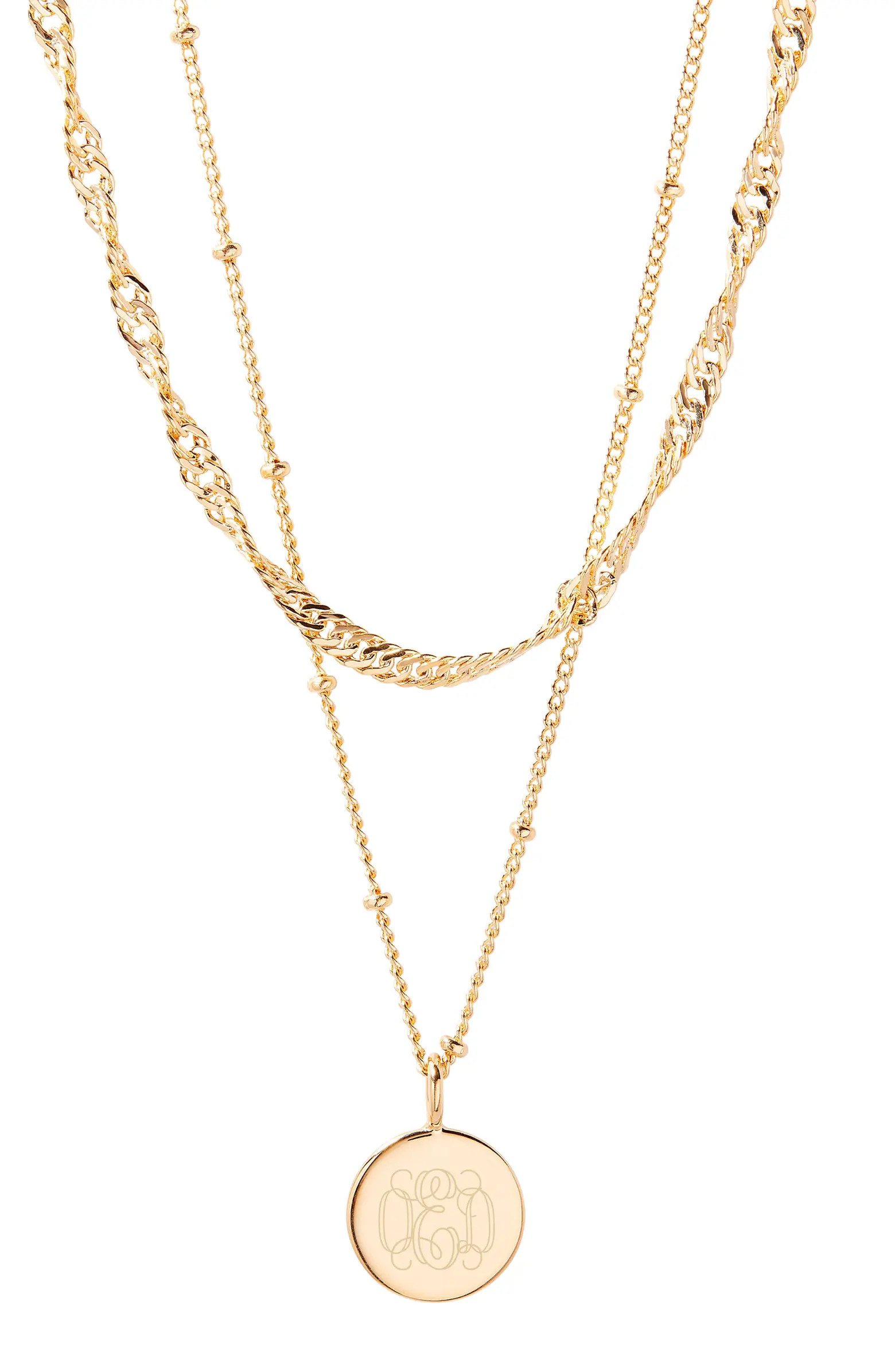Lizzie Monogram Pendant Necklace Set | Nordstrom