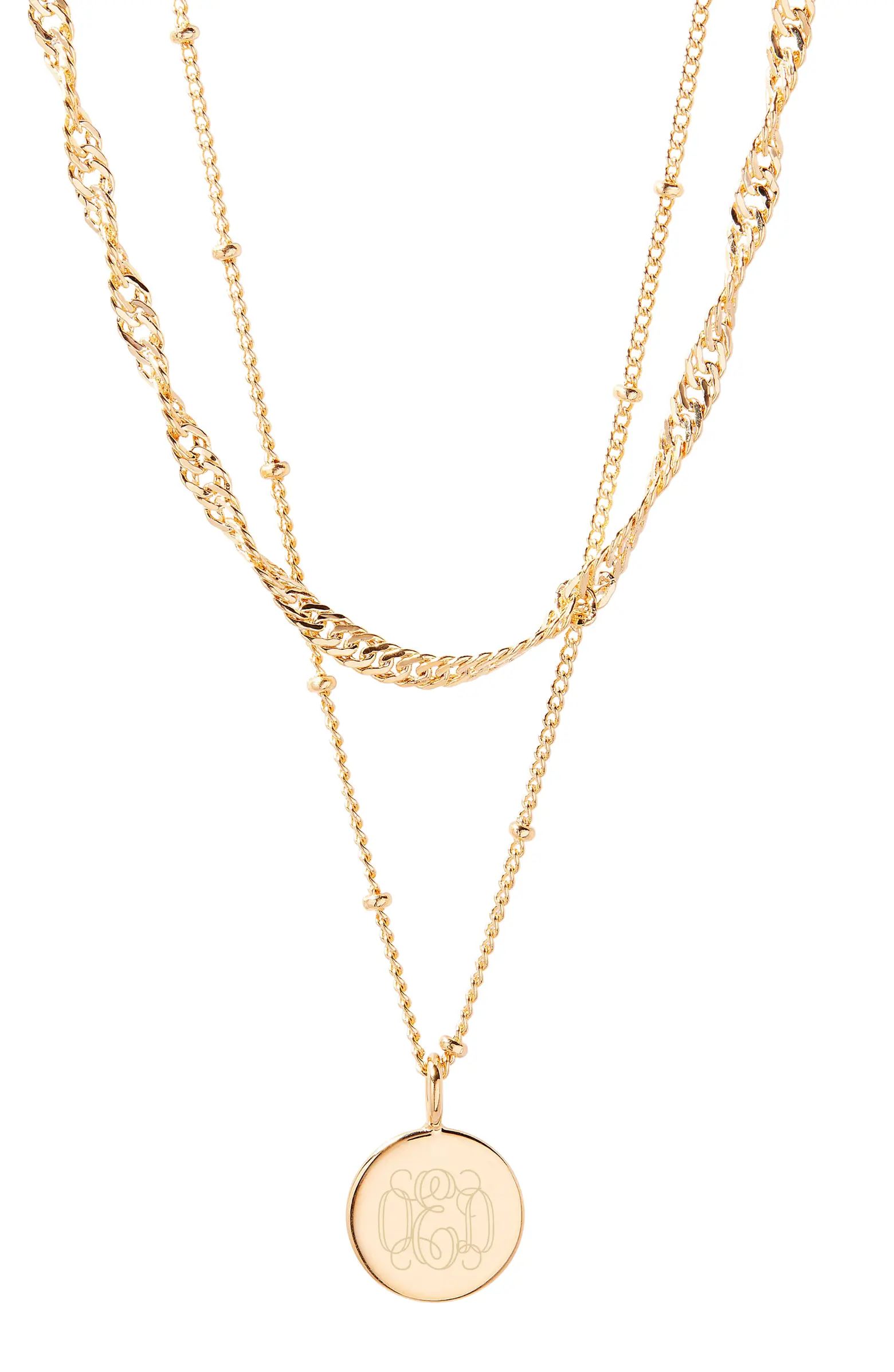 Lizzie Monogram Pendant Necklace Set | Nordstrom