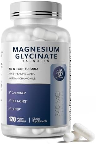 iMATCHME Magnesium Glycinate 850mg Capsules with L-Theanine, Chamomile & GABA for Sleep, Calmness... | Amazon (US)