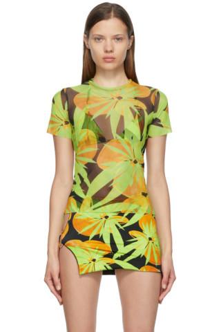 SSENSE Exclusive Black & Green Mesh Beach T-Shirt | SSENSE