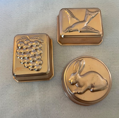 3 Vintage Mirro Copper Tone Molds - Bunny - Dove - Grapes | eBay US
