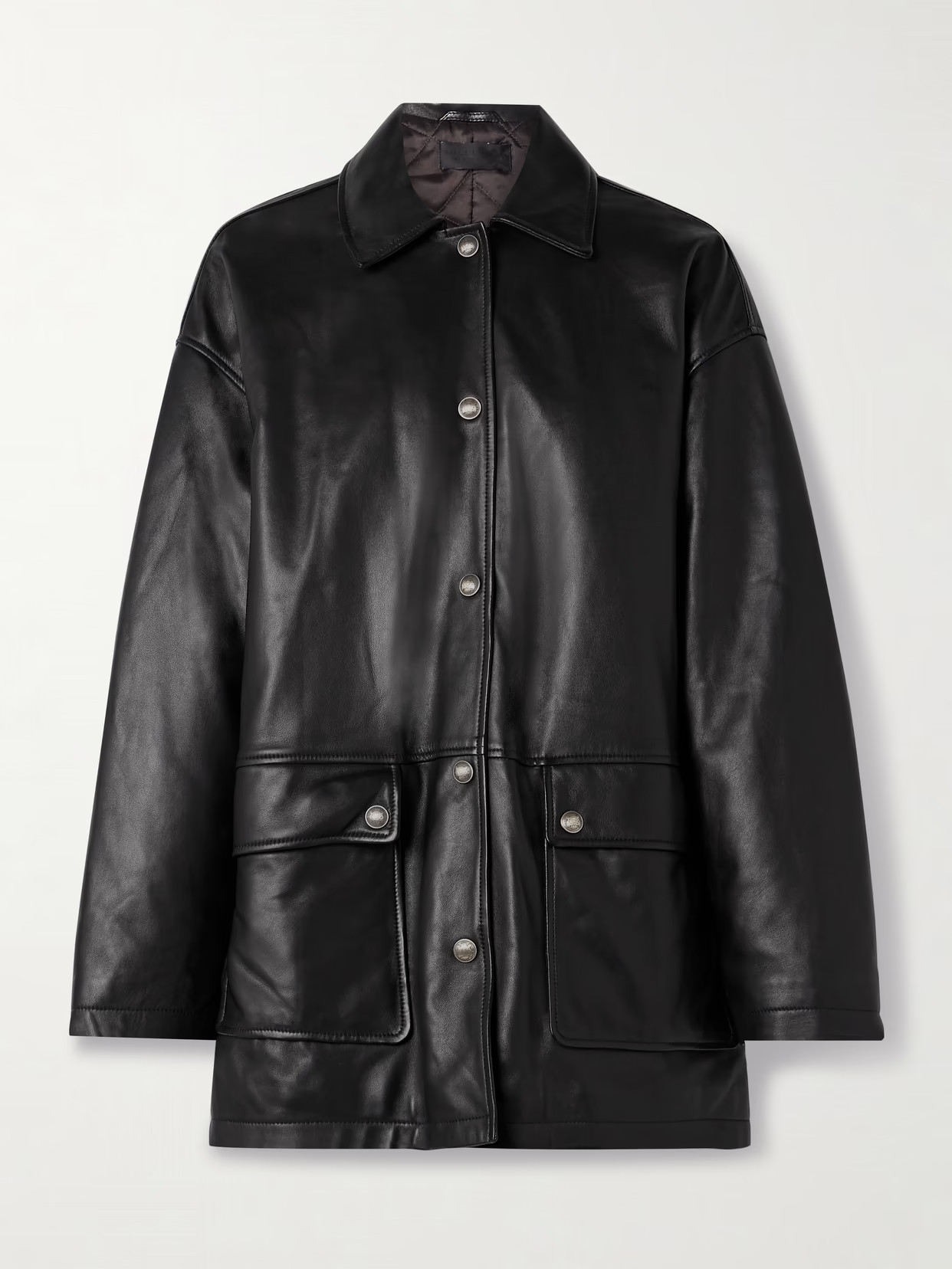 Nili Lotan - Cordel Leather Coat - Black | NET-A-PORTER (US)