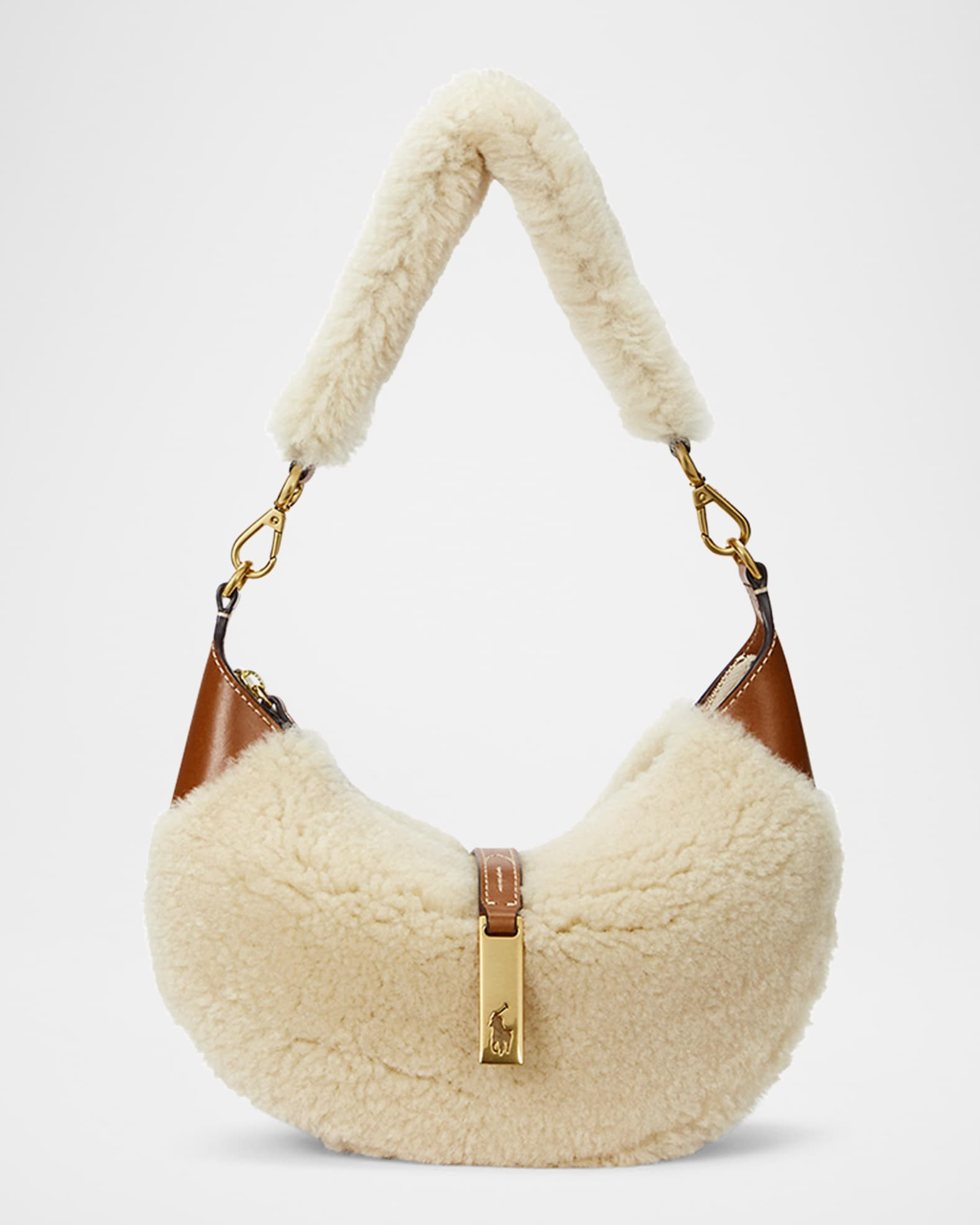 Polo ID Mini Shearling Shoulder Bag | Neiman Marcus