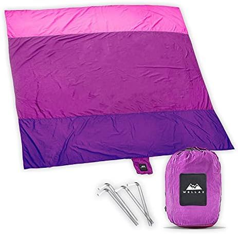 Wellax Beach Blanket Waterproof Sandproof for 4 - 7 Adults, Oversized Lightweight Corner Pockets ... | Amazon (US)