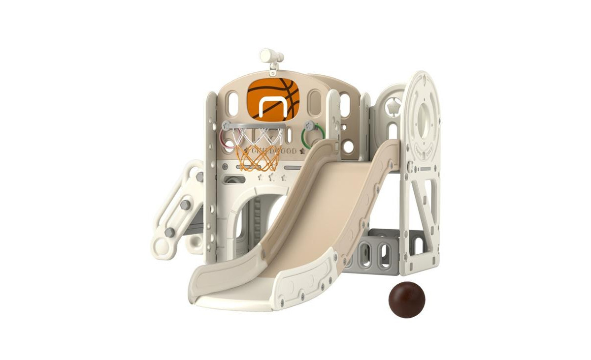 Swing and Slide Set – Outdoor Playset for Kids with Swing, Slide, and Climbing Features - White, Beige | Macy's