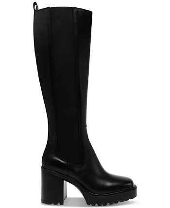 Women's Deegan Lug-Sole Knee-High Block-Heel Boots | Macy's