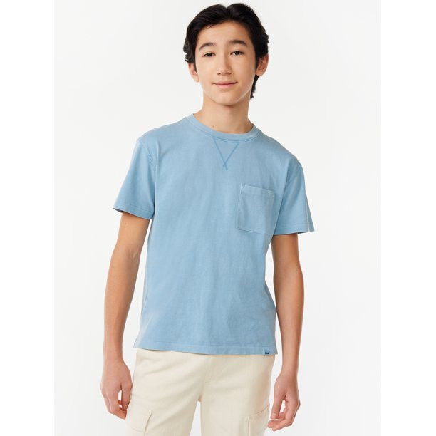 Free Assembly Boys Mineral Dyed Pocket Tee, Sizes 4-18 - Walmart.com | Walmart (US)