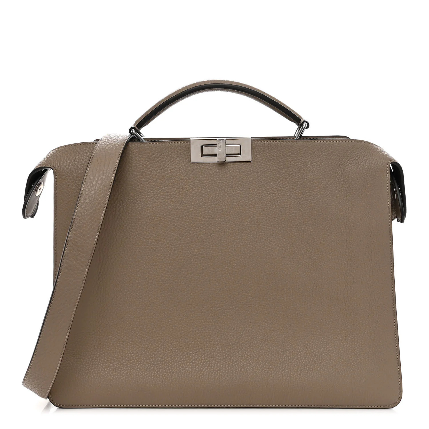 Cuoio Romano Vitello Cover Glazed Fabric Bi-Color FF 1974 Medium Peekaboo I SEE U Satchel Corda C... | FASHIONPHILE (US)