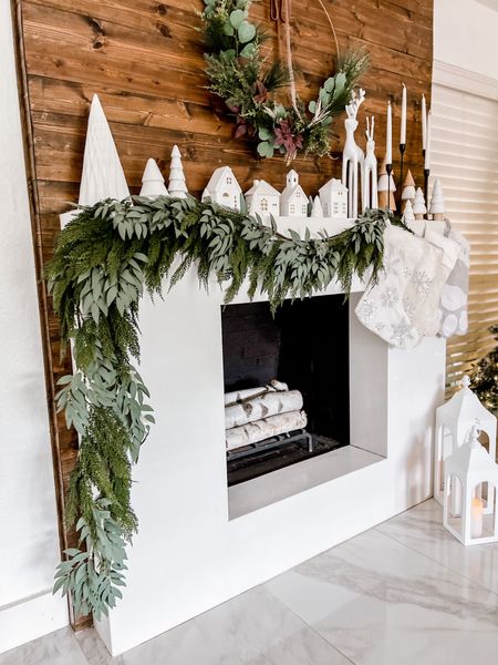 Neutral Christmas decorations with realistic and affordable pine garland. 

#LTKHoliday #LTKhome #LTKSeasonal