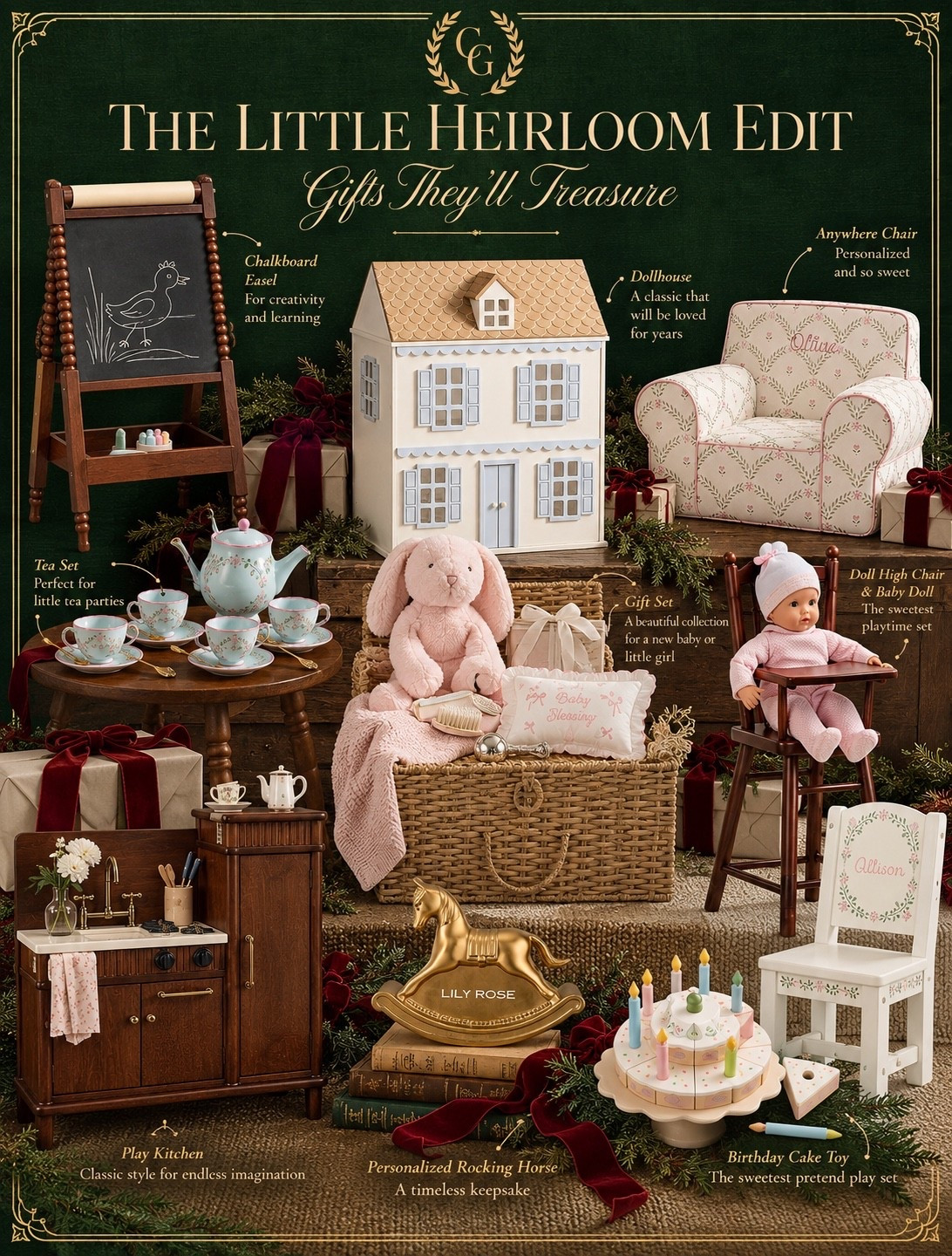 Pottery barn toddler gift guide, kids gift guide, toddler girl gift guide, baby girl gift guide, kids Christmas gifts, baby Christmas gifts, Ralph Lauren Christmas, wooden toys, play kitchen, toy grocery cart, wooden pots and pans, kids chair, baby doll. Callie Glass 

#LTKKids #LTKGiftGuide #LTKBaby

#LTKSeasonal #LTKKids #LTKBaby
