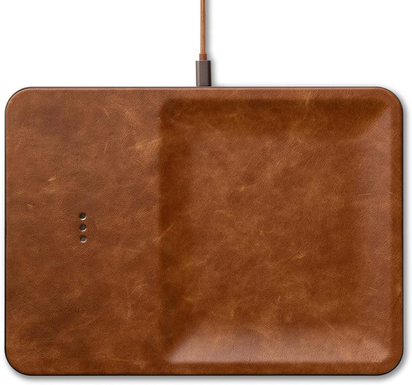 Courant Catch:3 Classics - Italian Leather Wireless Charging Station and Valet Tray (Saddle) - Qi... | Amazon (US)