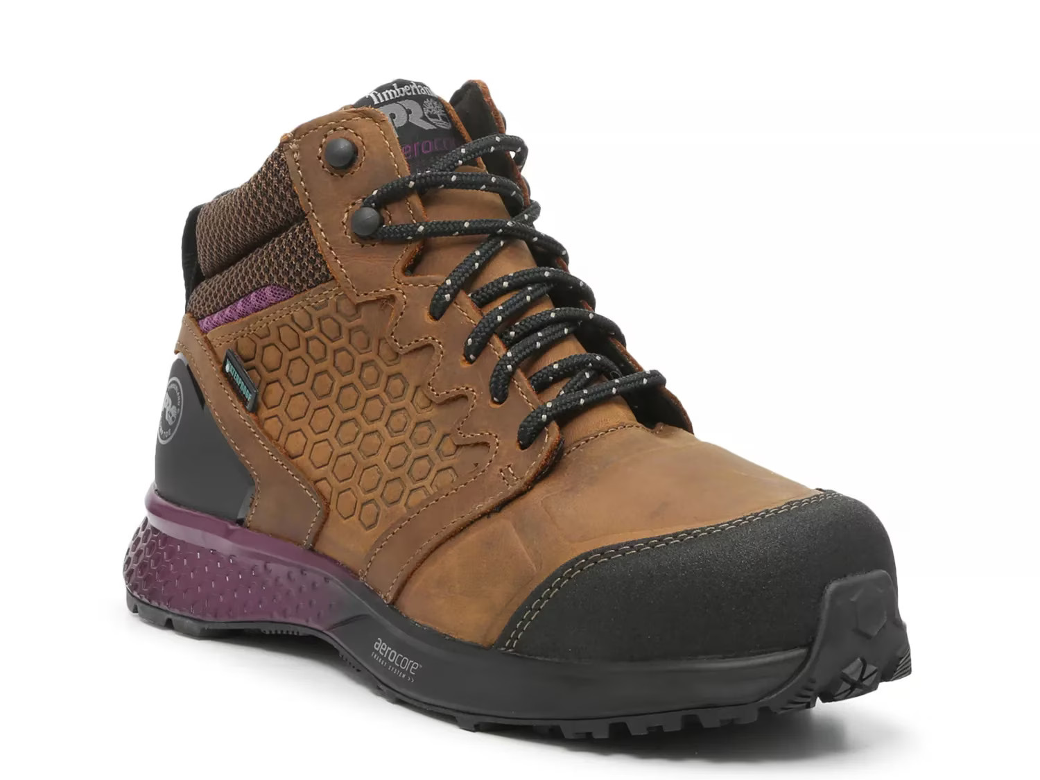 Timberland PRO Reaxion Mid Work Boot | Women's | Brown/Black/Eggplant | Size 9.5 | Boots | Bootie | DSW