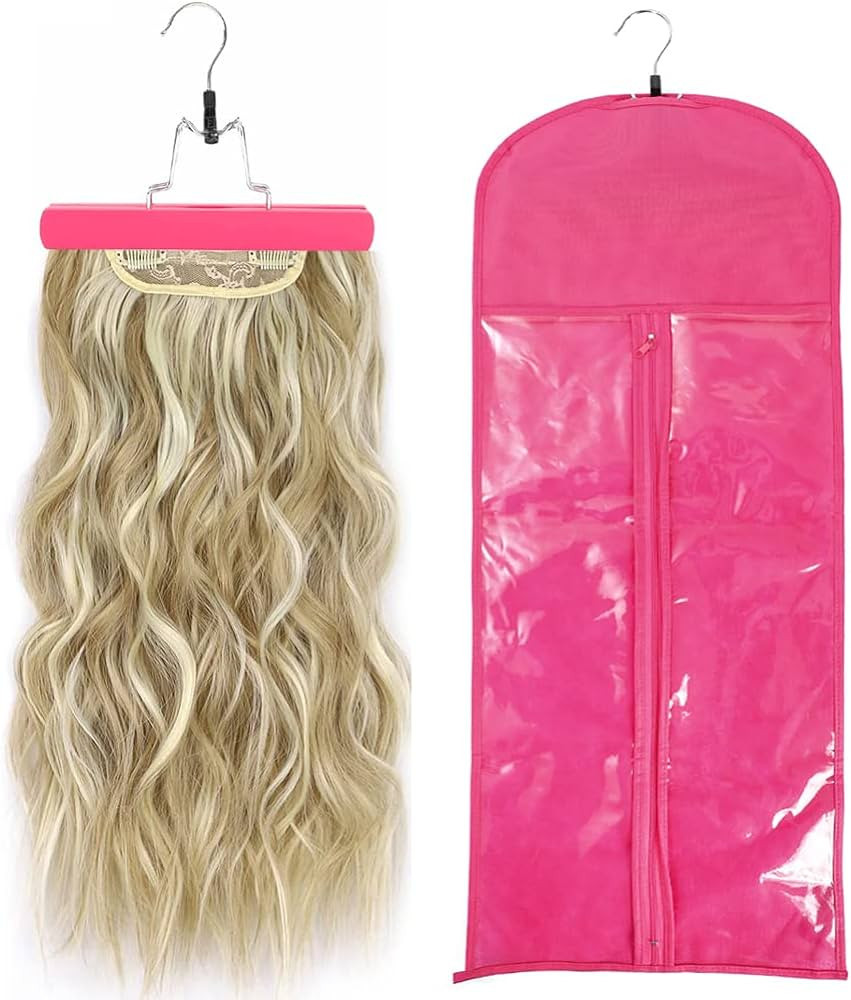 31.5 Inch Hair Extension Holder, Extra Long Wig Storage Bag with Hair Extension Hanger, Wig Stora... | Amazon (US)