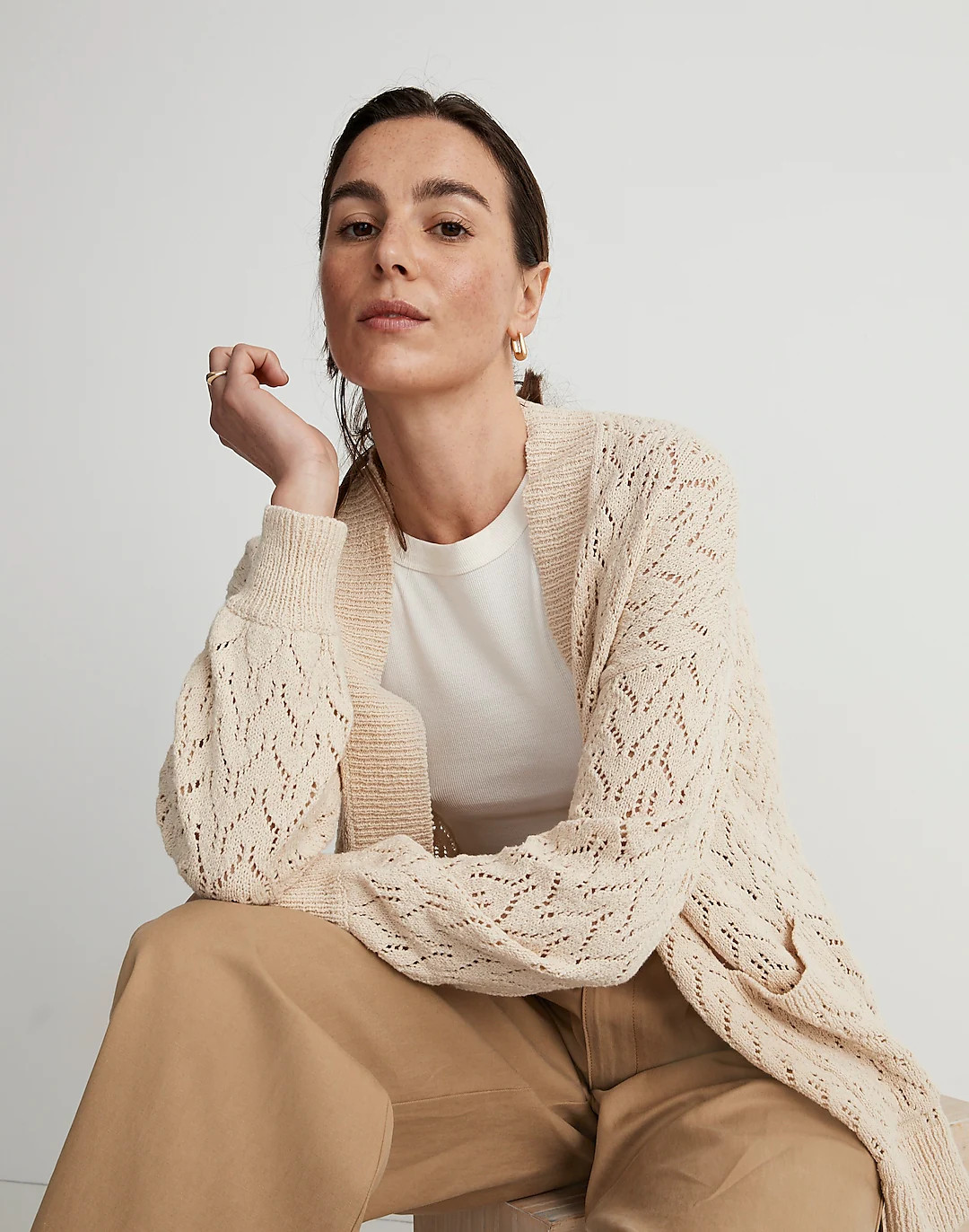 Corley Pointelle Cardigan Sweater | Madewell
