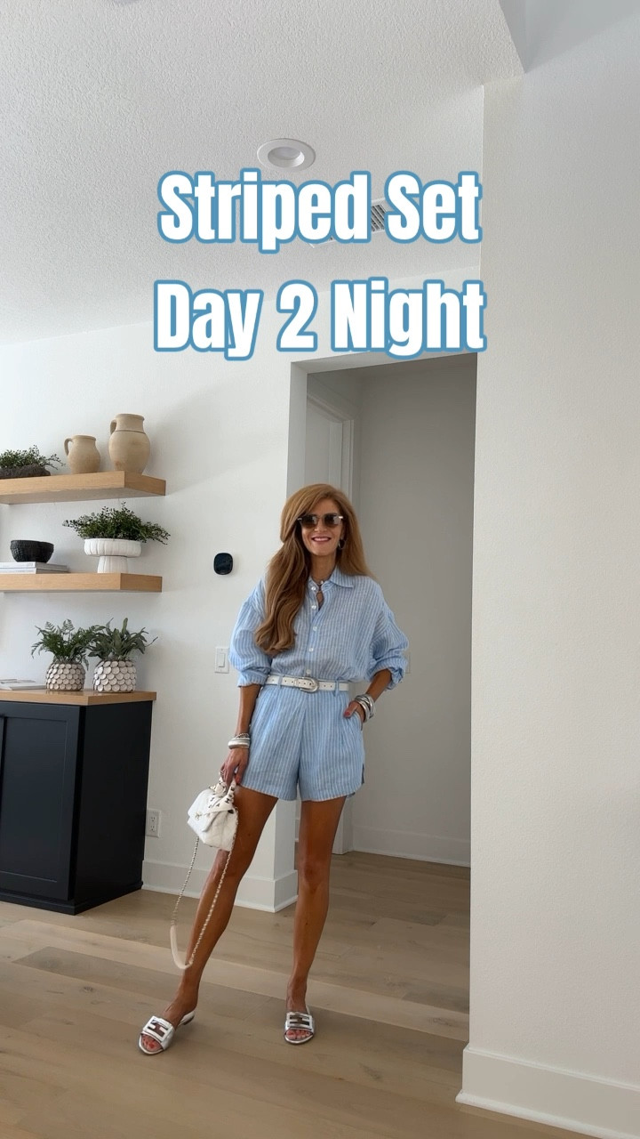 Love this cute matching set together for daytime or vacay, and if it's cold the top looks fab with go-to jeans 🩵 the set together is summer perfection, but I do love you can the pieces separately too! 
Xs in both pieces 

#LTKFindsUnder100 #LTKTravel #LTKShoeCrush