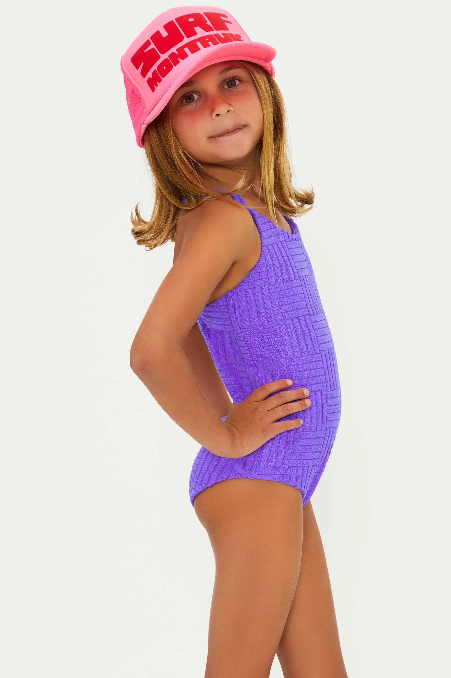 Little Julia One Piece Ultra Violet Terry | Girls Swimsuit | Beach Riot | Beach Riot