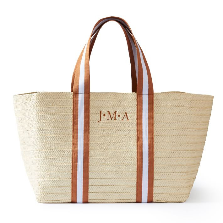 Oversized Ribbon Straw Beach Tote | Mark and Graham