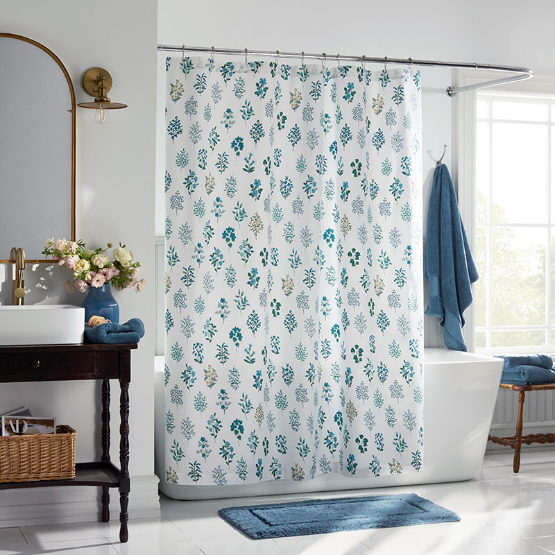 Hawthorne Classic Cool Cotton Percale Shower Curtain - Teal | The Company Store