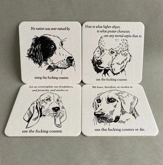 Dog Coasters | Funny Coasters | Patriotic Coasters | Funny Dog Gift | Funny White Elephant Gift |... | Etsy (US)