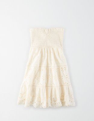 AE Smocked Tube Babydoll Dress | American Eagle Outfitters (US & CA)