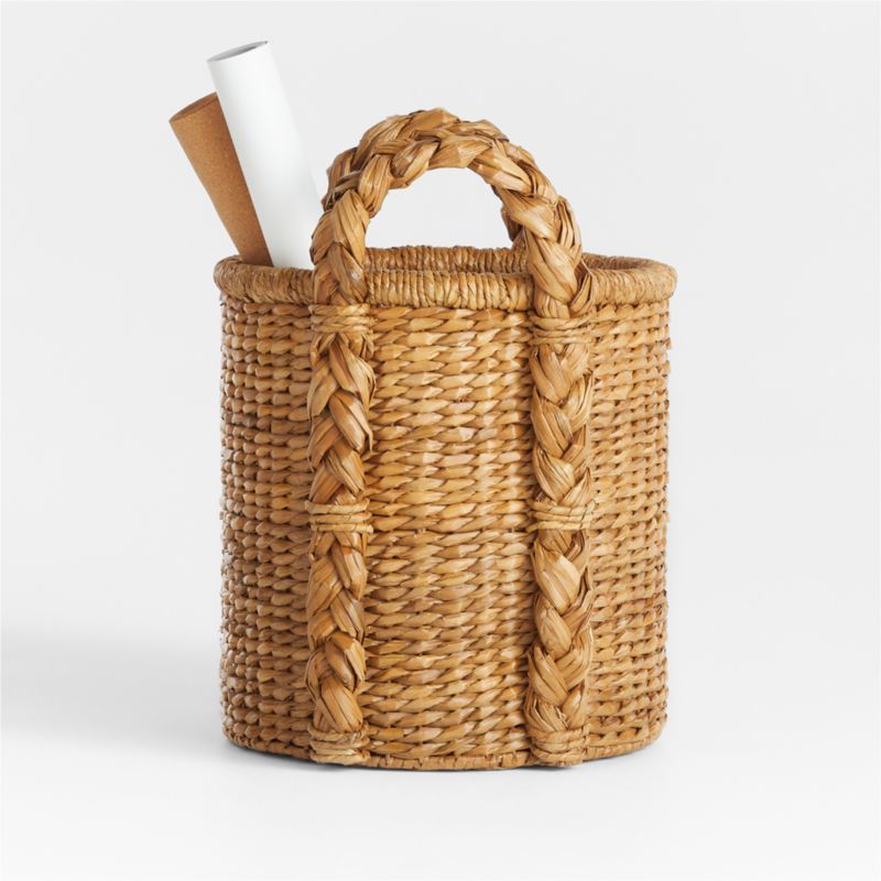 Montecito Medium Round Chunky Woven Basket by Jake Arnold + Reviews | Crate & Barrel | Crate & Barrel
