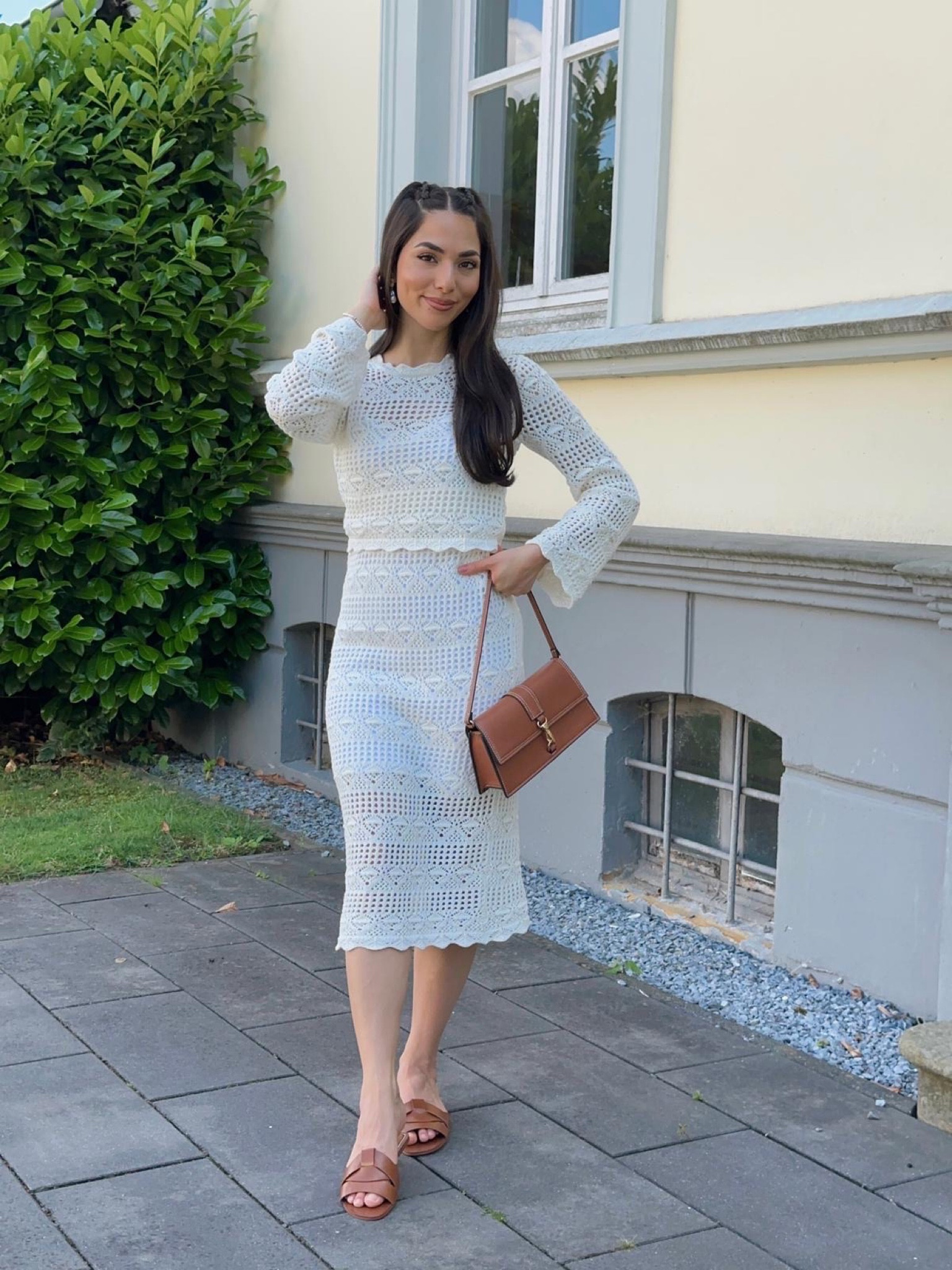 White crochet matching set 🤍☀️

outfit inspiration, summer style, Monki, white summer, H&M, small brown shoulder bag, Jacquemus tote bag, Miinto, Pull & bear, brown sandals, crochet dress, crochet top, crochet midi skirt, Netherlands. 

#LTKeurope #LTKstyletip #LTKSeasonal