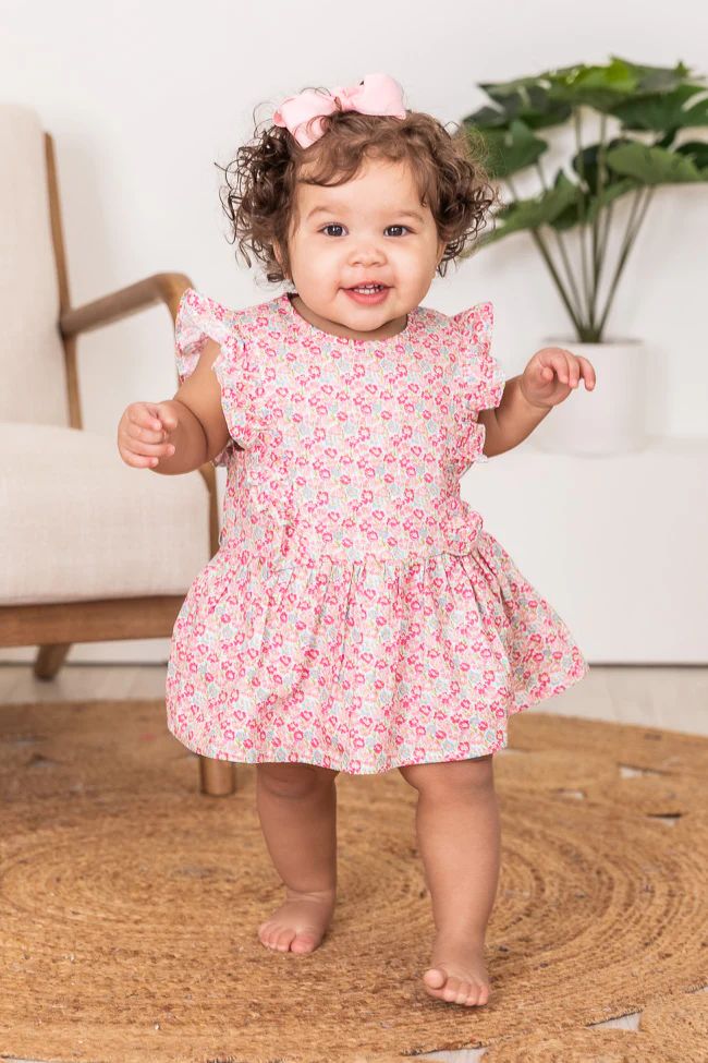 Another Idea Baby Girls Pink Floral Dress | Pink Lily