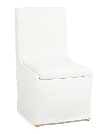 18.5x35 Textured Slipcovered Dining Chair | TJ Maxx